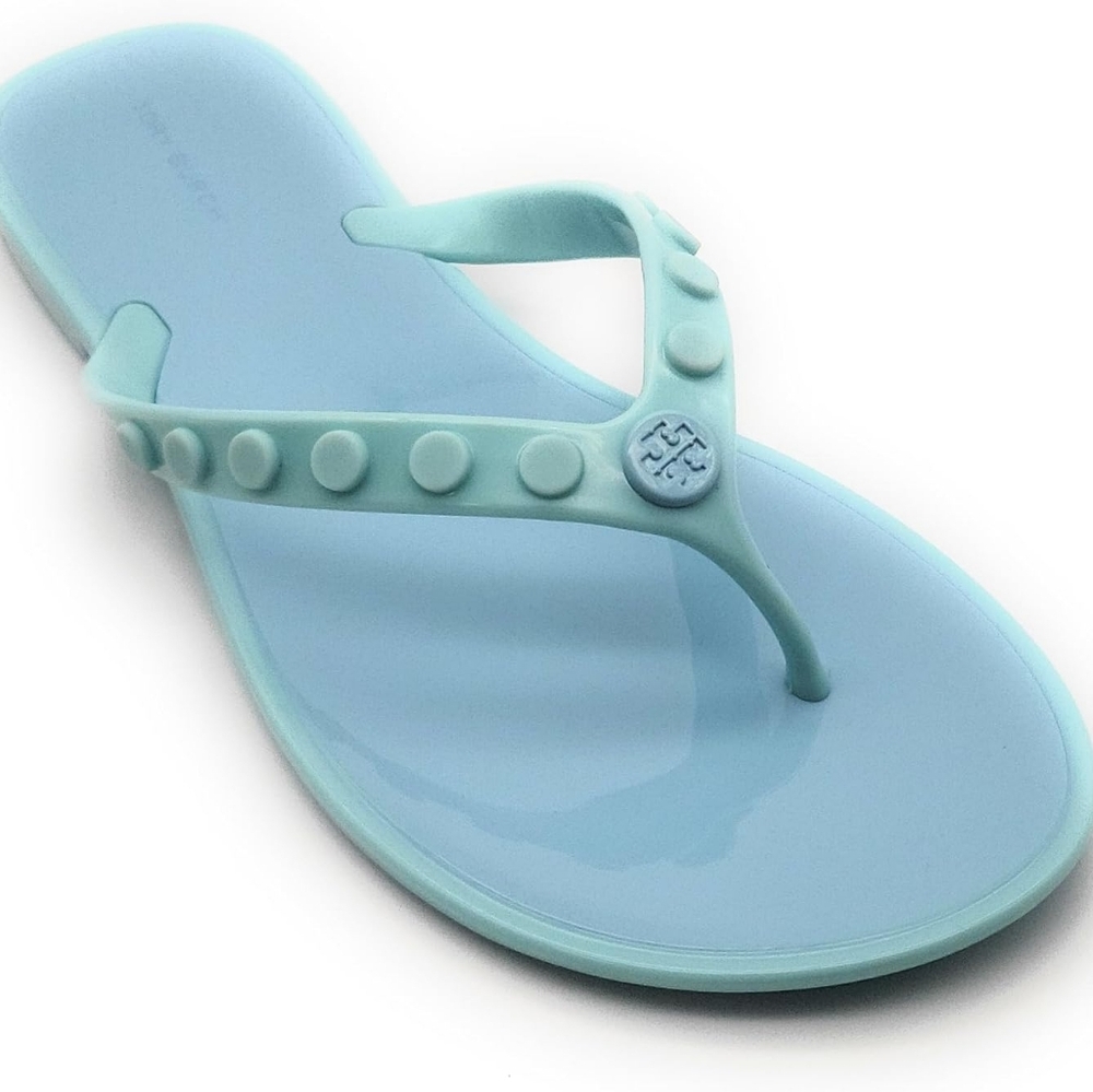 Tory Burch Studded Jelly Flip Flop in Sea Bubble Size 8 Medium